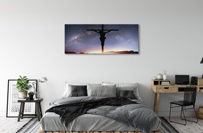 Quadro em tela Jesus crucificado céu