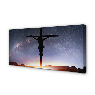 Quadro em tela Jesus crucificado céu