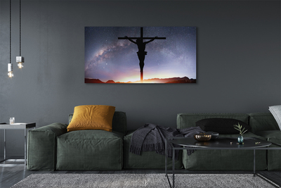 Quadro em tela Jesus crucificado céu