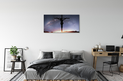 Quadro em tela Jesus crucificado céu