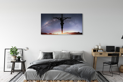 Quadro em tela Jesus crucificado céu