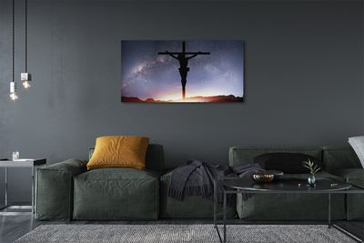 Quadro em tela Jesus crucificado céu