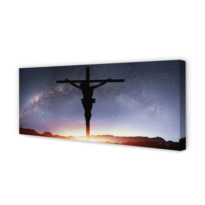 Quadro em tela Jesus crucificado céu