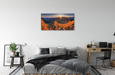 Pintura em tela Pôr do sol na montanha