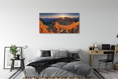 Pintura em tela Pôr do sol na montanha