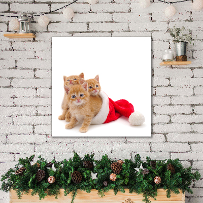 Quadro em tela Gatos Natal Papai Noel
