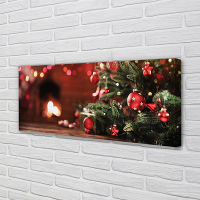 Pintura em tela Enfeites de árvore de Natal, luzes, presentes