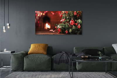 Pintura em tela Enfeites de árvore de Natal, luzes, presentes