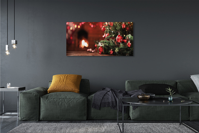 Pintura em tela Enfeites de árvore de Natal, luzes, presentes