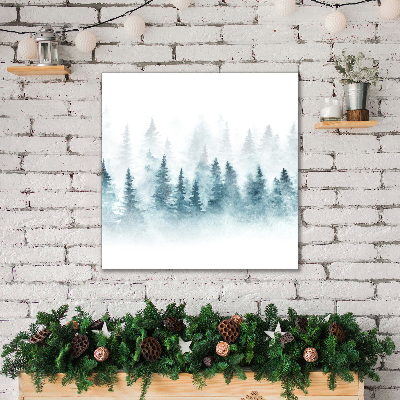 Quadro de parede em tela Árvores de Natal na floresta Feriados Neve