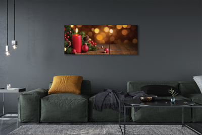 Quadro em tela Vela, galhos, enfeites, tábuas