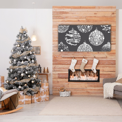 Quadro de parede em tela Bolas de Natal abstratas de inverno