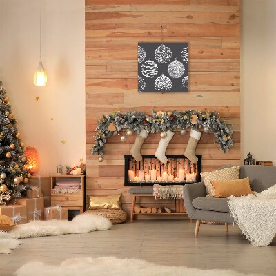 Quadro de parede em tela Bolas de Natal abstratas de inverno