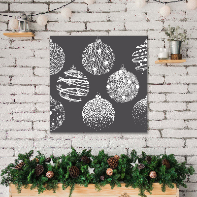 Quadro de parede em tela Bolas de Natal abstratas de inverno