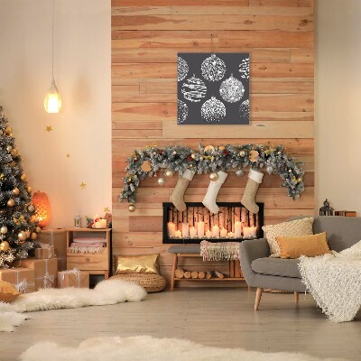 Quadro de parede em tela Bolas de Natal abstratas de inverno