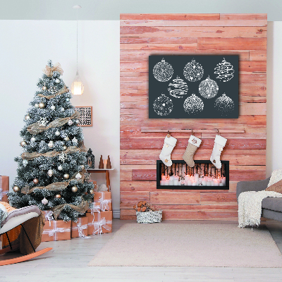 Quadro de parede em tela Bolas de Natal abstratas de inverno