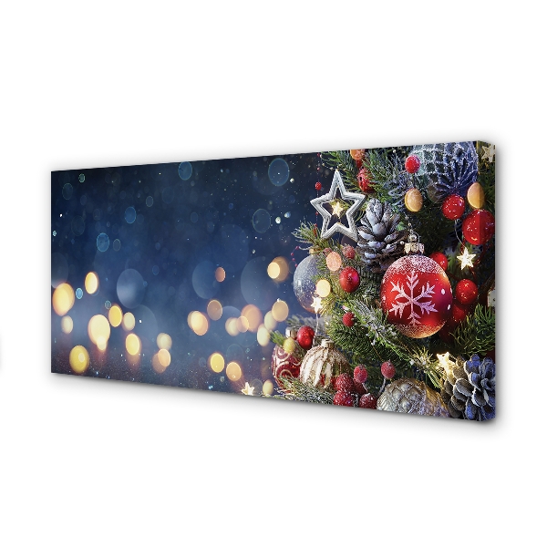 Quadro em tela Decorações de neve para árvores de Natal