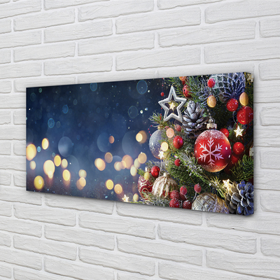 Quadro em tela Decorações de neve para árvores de Natal