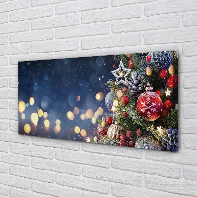 Quadro em tela Decorações de neve para árvores de Natal