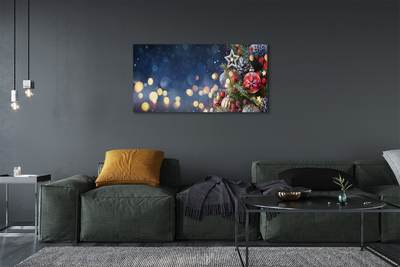 Quadro em tela Decorações de neve para árvores de Natal