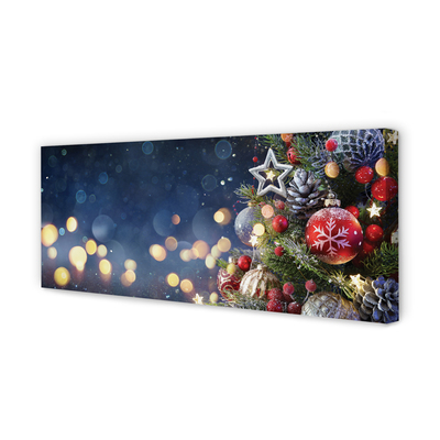 Quadro em tela Decorações de neve para árvores de Natal