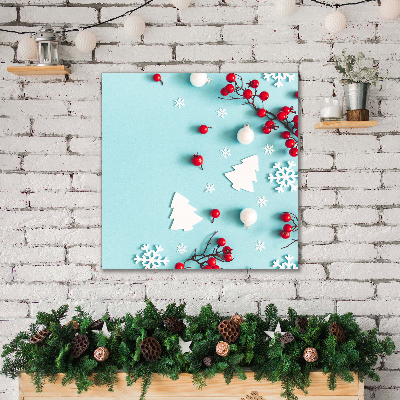 Quadro de parede em tela Decorações de floco de neve de Natal