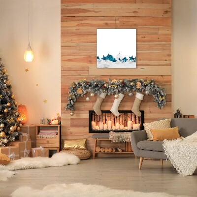 Quadro em tela Enfeites Decorações de Natal Neve
