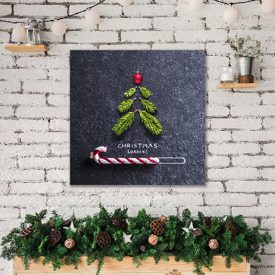 Quadro de parede em tela Árvore de Natal abstrata Inverno sagrado