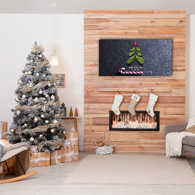 Quadro de parede em tela Árvore de Natal abstrata Inverno sagrado