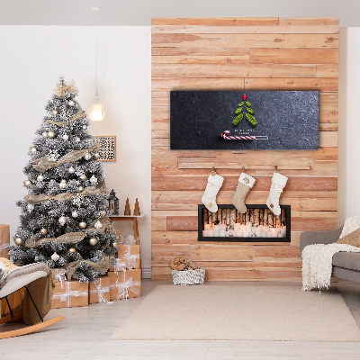 Quadro de parede em tela Árvore de Natal abstrata Inverno sagrado