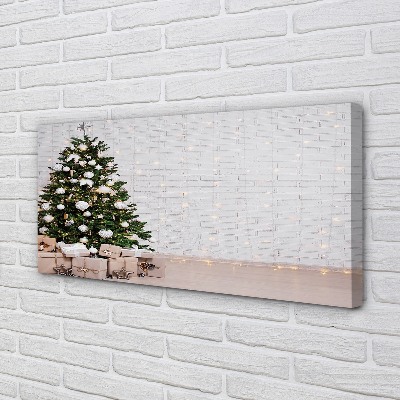Quadro em tela Árvores de Natal, presentes, decorações