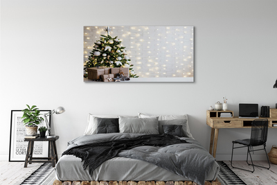 Pintura em tela Árvores de Natal, presentes, decorações