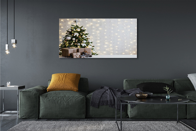 Pintura em tela Árvores de Natal, presentes, decorações