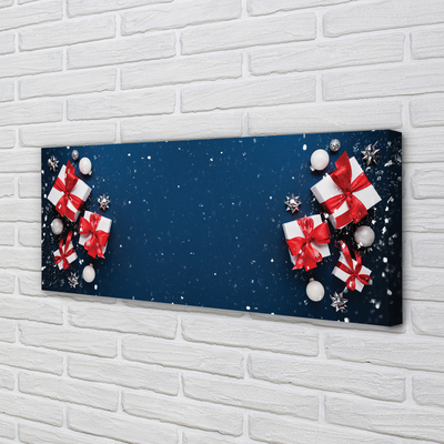 Pintura em tela Presentes enfeites de neve