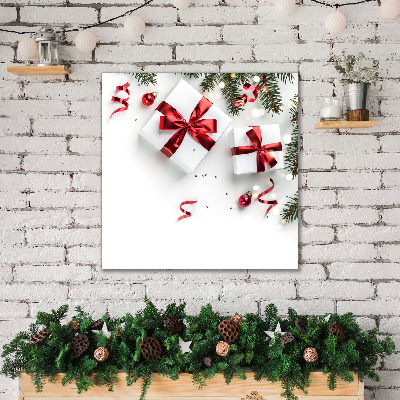 Quadro em tela Presentes de Natal Decorações Galhos