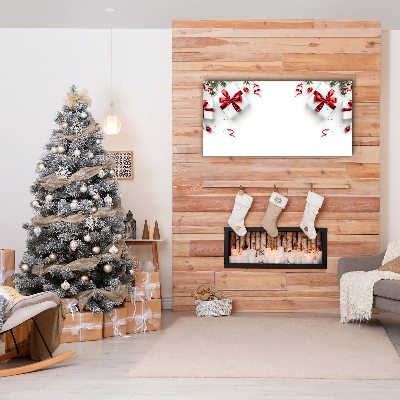 Quadro em tela Presentes de Natal Decorações Galhos