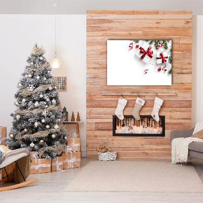 Quadro em tela Presentes de Natal Decorações Galhos