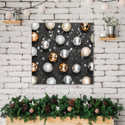 Quadro de parede em tela Decorações de bolas de Natal