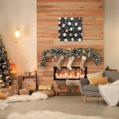 Quadro de parede em tela Decorações de bolas de Natal