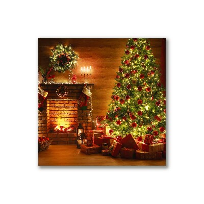 Quadro de parede em tela Árvore de Natal para lareira