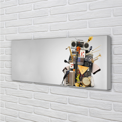 Pintura em tela Ukulele com microfone de rádio