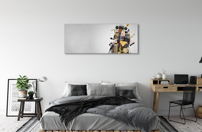 Pintura em tela Ukulele com microfone de rádio