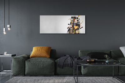 Pintura em tela Ukulele com microfone de rádio