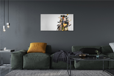 Pintura em tela Ukulele com microfone de rádio