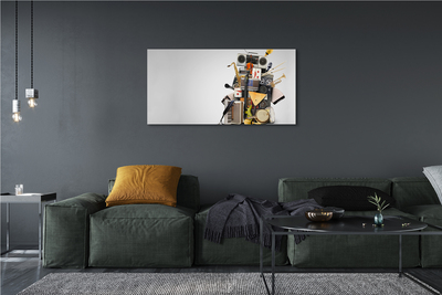 Pintura em tela Ukulele com microfone de rádio