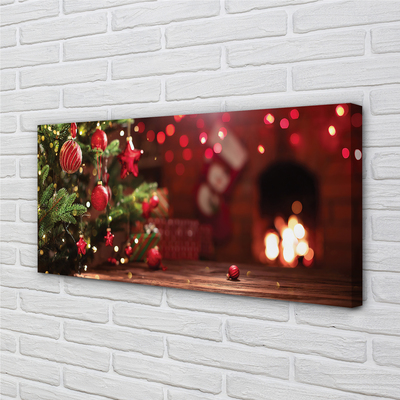 Quadro em tela Presentes de enfeites de árvore de Natal