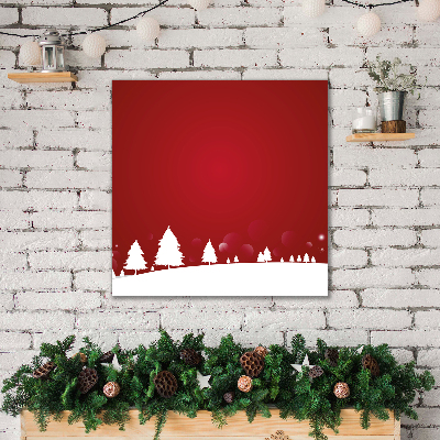 Quadro de parede em tela Árvores de Natal Feriados Flocos de Neve