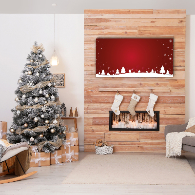 Quadro de parede em tela Árvores de Natal Feriados Flocos de Neve