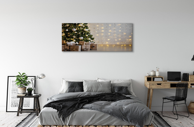 Pintura em tela Árvores de Natal, presentes, decorações