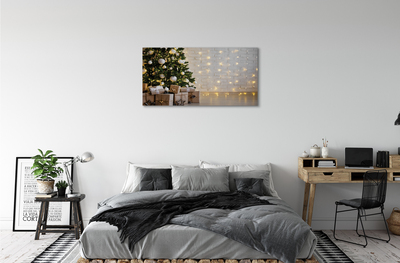 Pintura em tela Árvores de Natal, presentes, decorações
